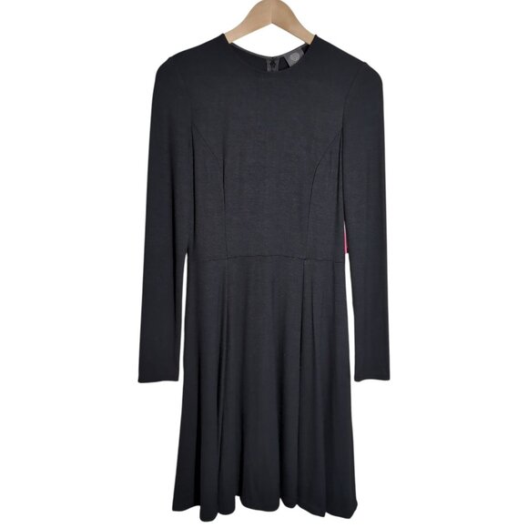 Vince Camuto Fit & Flare Dress Size 6 NWT Long-Sleeve LBD Little Black Dress - Picture 1 of 6